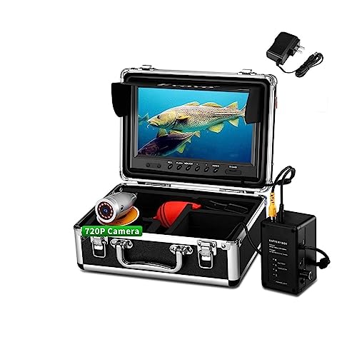 Unterwasser-Angelkamera, 1024x600 9-Zoll-IPS-Bildschirm Fischfinder-Kit DVR-Funktion 1,0 MP AHD 720P Unterwasser-Angelvideokamera mit 12 IR-Lichtern für Seeboot-Kajak-Eisfischen(Color:12 IR Lights - 1 von VCHICS