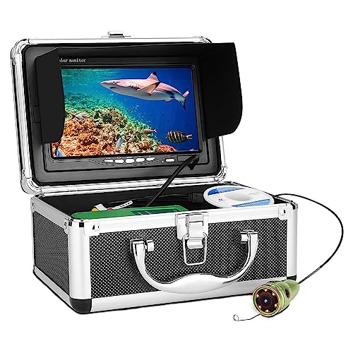 Unterwasser-Angelkamera, Unterwasserfischen-Videokamera-Kit 1000TVL 6 Stück IR/weiße LED mit 7-Zoll-Farbmonitor 10M 15M 20M 30M ICE Fischfinder für Seeboot-Kajak-Eisfischen(Color:IR LED 10M Cable) von VCHICS