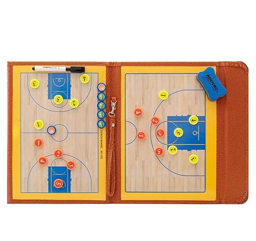 Tactics Board, Tragbares magnetisches Taktik- und Strategiebrett for Basketball, trocken abwischbares Coaching-Markerboard, Trainer-Zwischenablage-Set mit Spielermarkern und Stift(Basketball) von VDCVADKYE