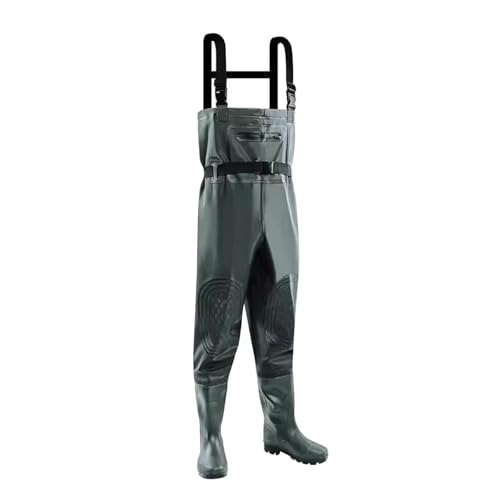 VDCVADKYE Angeln Wathosen, Herren Wathosen, Hip Waders Watstiefel for Angeln im Freien for Erwachsene Männer und Frauen, wasserdichtes, verdicktes PVC, leicht und atmungsaktiv(Green,7) von VDCVADKYE