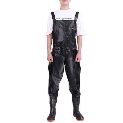 VDCVADKYE Angeln Wathosen, Herren Wathosen, for Männer und Frauen, Wathose mit Riemen, wasserdicht, Unisex, for Fliegenfischen im Meer, Schlammarbeiten, Gartenarbeit, Autowäsche(Black,45EU) von VDCVADKYE