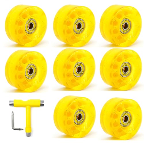 VDCVADKYE Rollschuh-Räder, Ersatz-Skateboard-Rollen, 82A Roller Rollschuh(Yellow) von VDCVADKYE