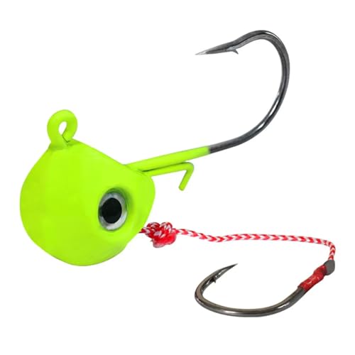 VDLLQYN, Angelhaken Neue Köder 40g 60g 80g 100g Metallkopf Jigs Angelhaken mit Einzelhaken Zubehör Boot for Meeresangeln ，Fischhaken(Green,80g) von VDLLQYN