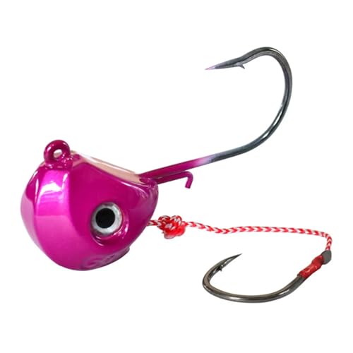 VDLLQYN, Angelhaken Neue Köder 40g 60g 80g 100g Metallkopf Jigs Angelhaken mit Einzelhaken Zubehör Boot for Meeresangeln ，Fischhaken(Pink,80g) von VDLLQYN