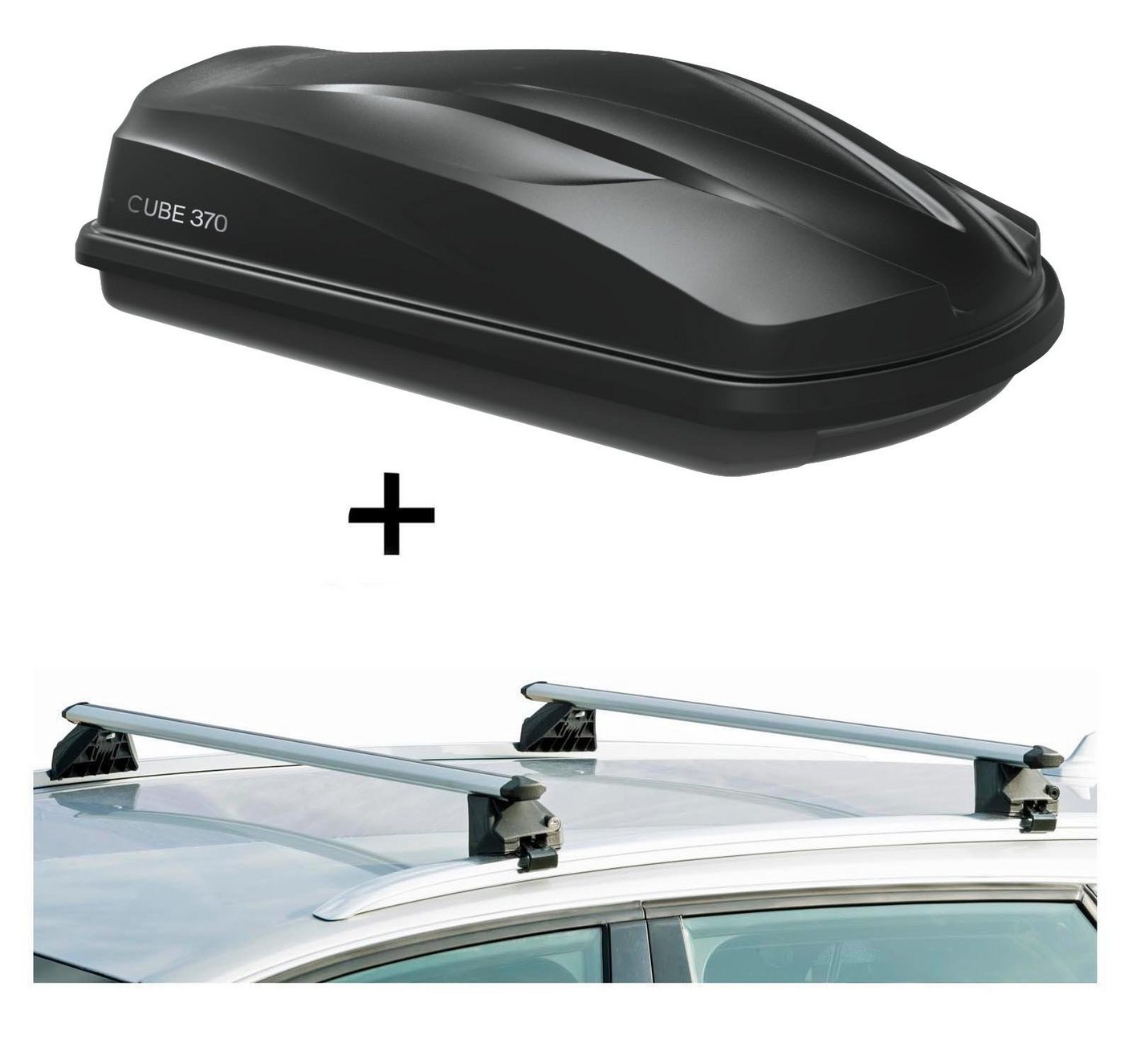 Fahrradhalter, Dachbox/Gepäckbox CUBE370 + Relingträger CRV107A kompatibel mit Renault Megane Sporter 5 Türer ab 2016 Fahrradhalter, Dachbox/Gepäckbox CUBE370 + Relingträger CRV107A kompatibel mit Renault Megane Sporter 5 Türer ab 2016 von VDP