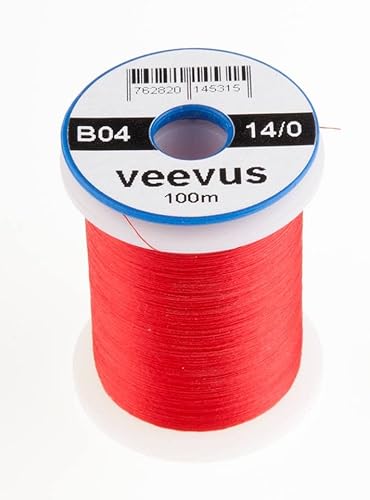 VEEVUS Unisex-Adult B04 Fly-Tying Thread, Red, 14/0 von VEEVUS