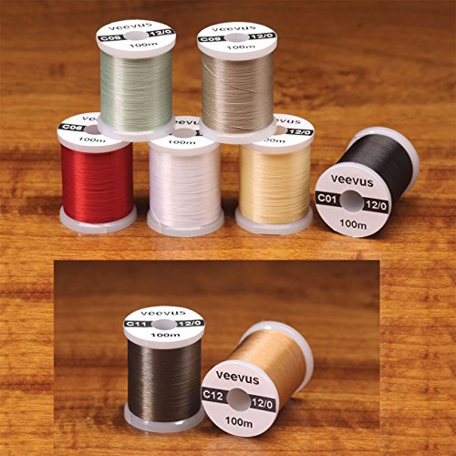 VEEVUS Unisex-Adult C02 Fly-Tying Thread, Weiß, 12/0 von VEEVUS