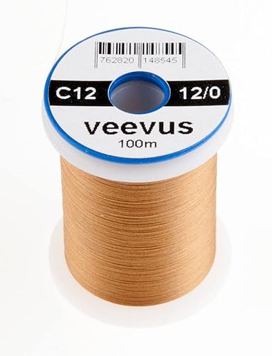 VEEVUS Unisex-Adult C12 Fly-Tying Thread, Tan, 12/0 von VEEVUS