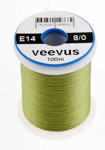 VEEVUS Unisex-Adult E14 Threads-8/0, Olive, 8/0 von VEEVUS