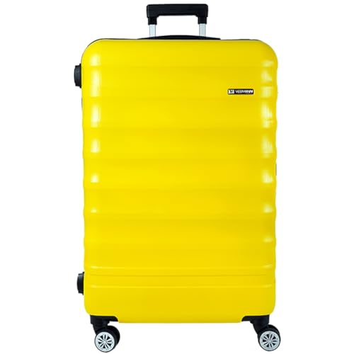 VEGMANN Koffer Groß - Hartschalen 4 Rollen Rollkoffer - Hartschalenkoffer mit Zahlenschloss - 77cm, 115L Zwillingsrollen Boardcase Koffer Trolley Leicht - Suitcase for Travel (Gelb,XL) von VEGMANN