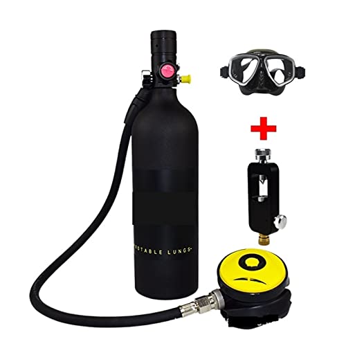 Tragbare Mini-Tauchflasche, Tauch-Atemschutzgerät, 1 L, Tauch-Sauerstofftank, Schnorchel-Sauerstoffflasche, Wassertauch-Enthusiasten, Sauerstofftank für Unterwasser-Erkundungs-Rettungstraining(A) von VEIBAO