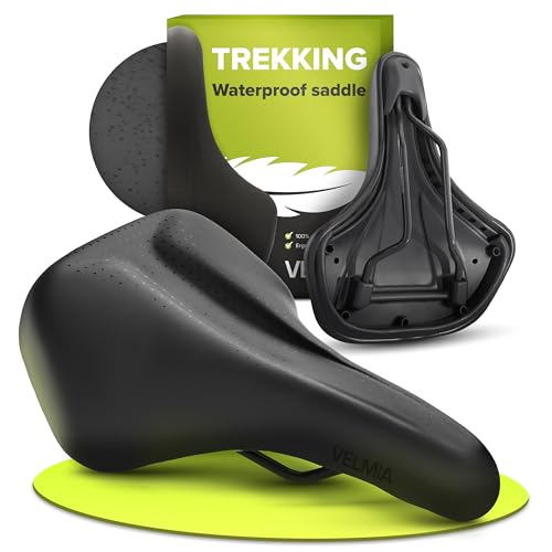 VELMIA Fahrradsattel 100% Wasserdicht, nahtloses & ergonomisches Design - komfortabler Fahrradsattel Herren & Damen, Ideal für E-Bikes, Trekking & City sowie Mountainbikes, Sattel VELMIA Fahrradsattel 100% Wasserdicht, nahtloses & ergonomisches Design - komfortabler Fahrradsattel Herren & Damen, Ideal für E-Bikes, Trekking & City sowie Mountainbikes, Sattel von VELMIA