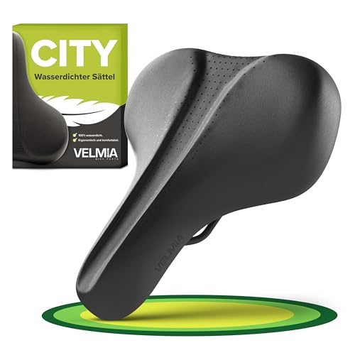 VELMIA Fahrradsattel 100% Wasserdicht, nahtloses & ergonomisches Design - komfortabler Fahrradsattel Herren & Damen, Ideal für E-Bikes, Trekking & City sowie Mountainbikes, Sattel VELMIA Fahrradsattel 100% Wasserdicht, nahtloses & ergonomisches Design - komfortabler Fahrradsattel Herren & Damen, Ideal für E-Bikes, Trekking & City sowie Mountainbikes, Sattel von VELMIA
