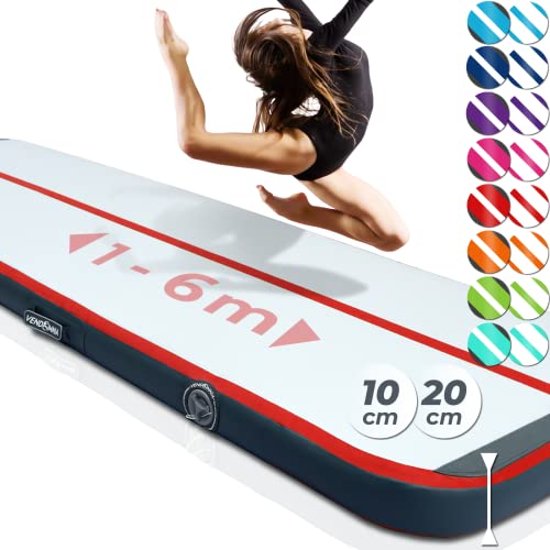 VENDOMNIA Airtrack Matte, 10/20cm hohe aufblasbare Gymnastikmatte in Länge 1/2/3/4/5/6/7/8 m, mit elektrischer Pumpe & Tasche, Tumbling Matte, Turnmatte, Trainingsmatte, Fitnessmatte, Sportmatte,Yoga VENDOMNIA Airtrack Matte, 10/20cm hohe aufblasbare Gymnastikmatte in Länge 1/2/3/4/5/6/7/8 m, mit elektrischer Pumpe & Tasche, Tumbling Matte, Turnmatte, Trainingsmatte, Fitnessmatte, Sportmatte,Yoga von VENDOMNIA