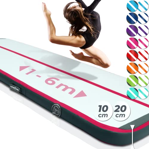 VENDOMNIA Airtrack Matte, 10/20cm hohe aufblasbare Gymnastikmatte in Länge 1/2/3/4/5/6/7/8 m, mit elektrischer Pumpe & Tasche, Tumbling Matte, Turnmatte, Trainingsmatte, Fitnessmatte, Sportmatte,Yoga VENDOMNIA Airtrack Matte, 10/20cm hohe aufblasbare Gymnastikmatte in Länge 1/2/3/4/5/6/7/8 m, mit elektrischer Pumpe & Tasche, Tumbling Matte, Turnmatte, Trainingsmatte, Fitnessmatte, Sportmatte,Yoga von VENDOMNIA