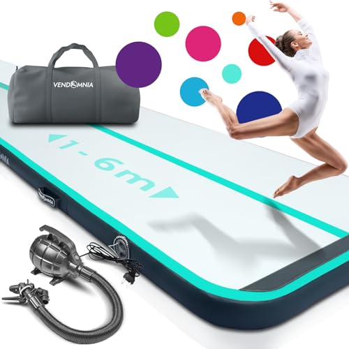 VENDOMNIA Airtrack Matte, 10/20cm hohe aufblasbare Gymnastikmatte in Länge 1/2/3/4/5/6/7/8 m, mit elektrischer Pumpe & Tasche, Tumbling Matte, Turnmatte, Trainingsmatte, Fitnessmatte, Sportmatte,Yoga VENDOMNIA Airtrack Matte, 10/20cm hohe aufblasbare Gymnastikmatte in Länge 1/2/3/4/5/6/7/8 m, mit elektrischer Pumpe & Tasche, Tumbling Matte, Turnmatte, Trainingsmatte, Fitnessmatte, Sportmatte,Yoga von VENDOMNIA