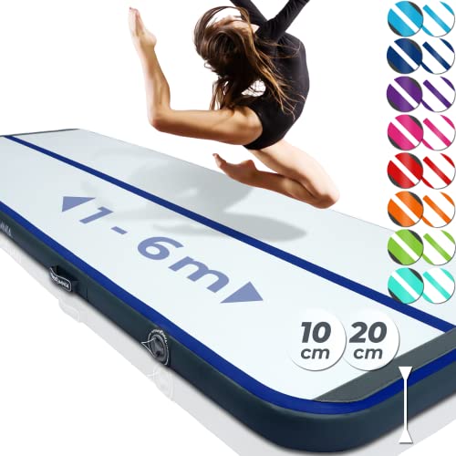 VENDOMNIA Airtrack Matte, 10/20cm hohe aufblasbare Gymnastikmatte in Länge 1/2/3/4/5/6/7/8 m, mit elektrischer Pumpe & Tasche, Tumbling Matte, Turnmatte, Trainingsmatte, Fitnessmatte, Sportmatte,Yoga VENDOMNIA Airtrack Matte, 10/20cm hohe aufblasbare Gymnastikmatte in Länge 1/2/3/4/5/6/7/8 m, mit elektrischer Pumpe & Tasche, Tumbling Matte, Turnmatte, Trainingsmatte, Fitnessmatte, Sportmatte,Yoga von VENDOMNIA