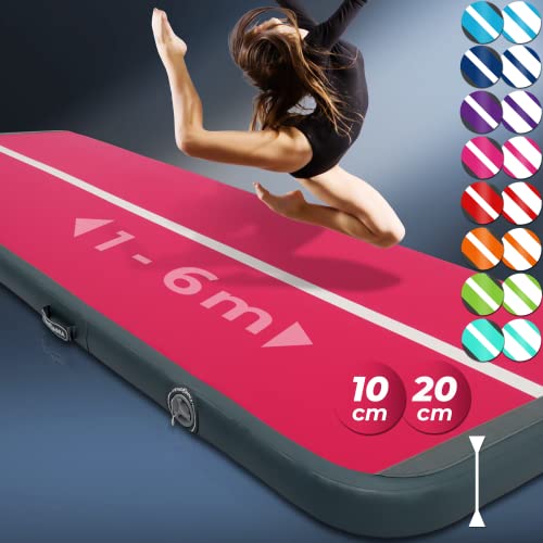 VENDOMNIA Airtrack Matte, 10/20cm hohe aufblasbare Gymnastikmatte in Länge 1/2/3/4/5/6/7/8 m, mit elektrischer Pumpe & Tasche, Tumbling Matte, Turnmatte, Trainingsmatte, Fitnessmatte, Sportmatte,Yoga VENDOMNIA Airtrack Matte, 10/20cm hohe aufblasbare Gymnastikmatte in Länge 1/2/3/4/5/6/7/8 m, mit elektrischer Pumpe & Tasche, Tumbling Matte, Turnmatte, Trainingsmatte, Fitnessmatte, Sportmatte,Yoga von VENDOMNIA