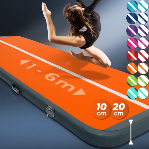 VENDOMNIA Airtrack Matte, 10/20cm hohe aufblasbare Gymnastikmatte in Länge 1/2/3/4/5/6/7/8 m, mit elektrischer Pumpe & Tasche, Tumbling Matte, Turnmatte, Trainingsmatte, Fitnessmatte, Sportmatte,Yoga VENDOMNIA Airtrack Matte, 10/20cm hohe aufblasbare Gymnastikmatte in Länge 1/2/3/4/5/6/7/8 m, mit elektrischer Pumpe & Tasche, Tumbling Matte, Turnmatte, Trainingsmatte, Fitnessmatte, Sportmatte,Yoga von VENDOMNIA