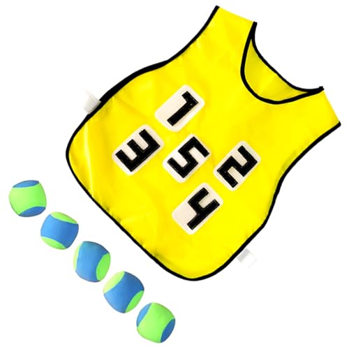 VENNSDIYU Aktiv im Freien mit Multiplayer Spielen Sticky Jersey Kit Verbreiterndes Sticky Jersey für bessere Ballhaftung OxfordCloth, Gelb mit 5 Kugeln von VENNSDIYU