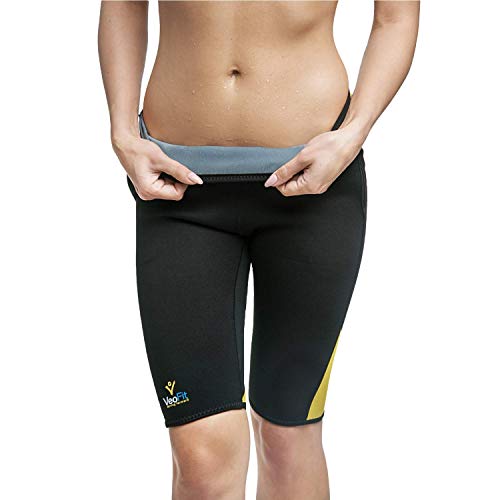 VeoFit-Damen Kurze Schwitzhose zum Abnehmen - XXL – Ideal für einen Flachen Bauch, Feine Oberschenkel und Gekräftigten Gesäße -ANGEBOTEN: Hülle + Fitness Trainingsprogramm mit Ernährung Tipps von VEOFIT