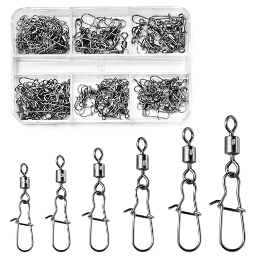 VEPEPE 100/200 Stück Rollende Angel Wirbel mit Karabiner Edelstahl, Angel Karabiner mit Wirbel, Wirbel Angeln, Forellen Angeln Wirbelkarabiner für Fischköder Wirbel Angelzubehör 6# 7# 8# 10# 12# 14# VEPEPE 100/200 Stück Rollende Angel Wirbel mit Karabiner Edelstahl, Angel Karabiner mit Wirbel, Wirbel Angeln, Forellen Angeln Wirbelkarabiner für Fischköder Wirbel Angelzubehör 6# 7# 8# 10# 12# 14# von VEPEPE