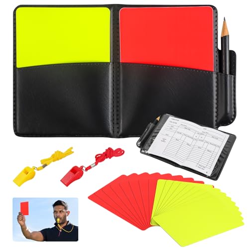 VEPEPE 22 Stück Schiedsrichter Karten Set, Fußball Schiedsrichter Set mit Schiedsrichter Pfeife & Fußball Scorebooks, Fußball PVC Rote Karte Gelbe Karte, Schiri Set für Fußballspiele Schulsport VEPEPE 22 Stück Schiedsrichter Karten Set, Fußball Schiedsrichter Set mit Schiedsrichter Pfeife & Fußball Scorebooks, Fußball PVC Rote Karte Gelbe Karte, Schiri Set für Fußballspiele Schulsport von VEPEPE