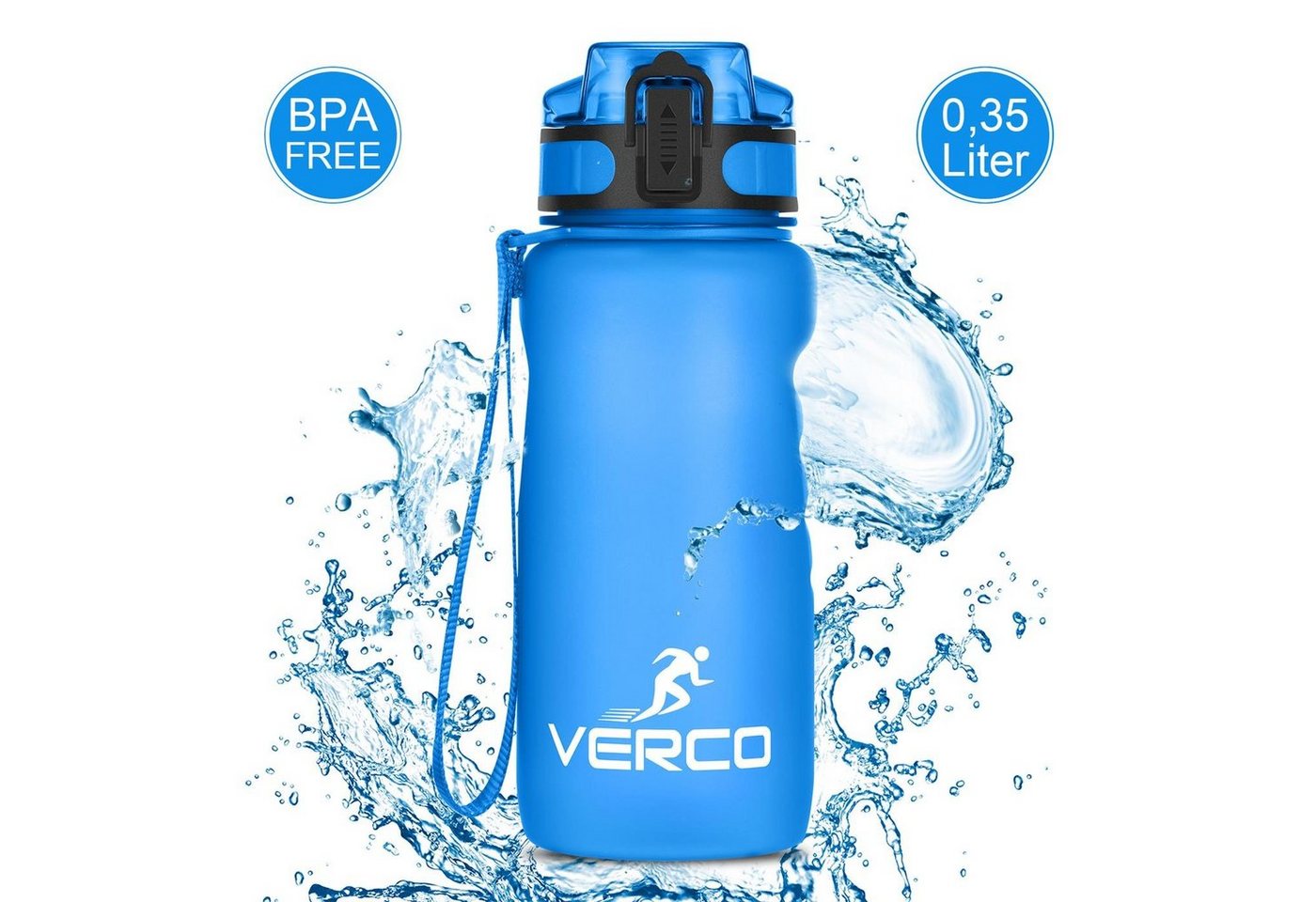VERCO Trinkflasche 350 ml Sport Tritan 0,35 Liter Flasche, Wasserflasche BPA Frei mit Fruchtsieb wiederverwendbar nachhaltig VERCO Trinkflasche 350 ml Sport Tritan 0,35 Liter Flasche, Wasserflasche BPA Frei mit Fruchtsieb wiederverwendbar nachhaltig von VERCO