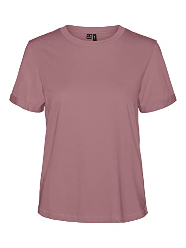 VERO MODA Damen 2er Pack Einfarbiges Stretch T-Shirt Basic Rundhals Top Baumwolle Oberteil Set VMPAULA von VERO MODA