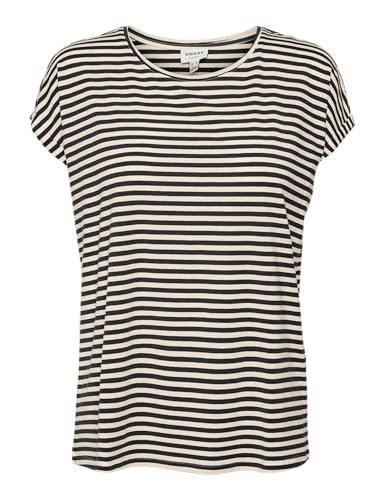 Vero Moda Damen Vmava Plain Top Stripe Ga JRS Noos Shirt, Nero/Strisce: Cristine, S EU Vero Moda Damen Vmava Plain Top Stripe Ga JRS Noos Shirt, Nero/Strisce: Cristine, S EU von VERO MODA