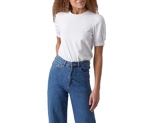 VERO MODA Damen Vmkerry 2/4 O-neck Top Vma Noos Shirt, Bright White, XXL EU von VERO MODA