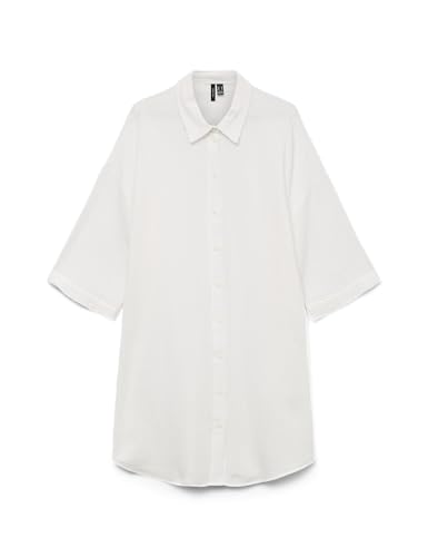 Vero Moda Damen Vmnatali 3/4 Long Overshirt Noos Kleid, Snow White, XL EU Vero Moda Damen Vmnatali 3/4 Long Overshirt Noos Kleid, Snow White, XL EU von VERO MODA
