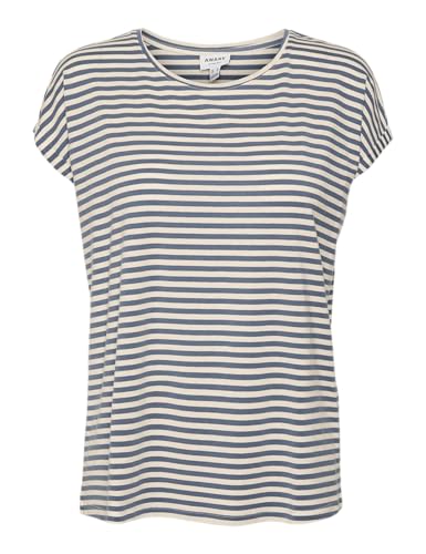 Vero Moda Damen Vmava Plain Top Stripe Ga JRS Noos Shirt, China Blue/Stripes:Pristine, S EU Vero Moda Damen Vmava Plain Top Stripe Ga JRS Noos Shirt, China Blue/Stripes:Pristine, S EU von VERO MODA