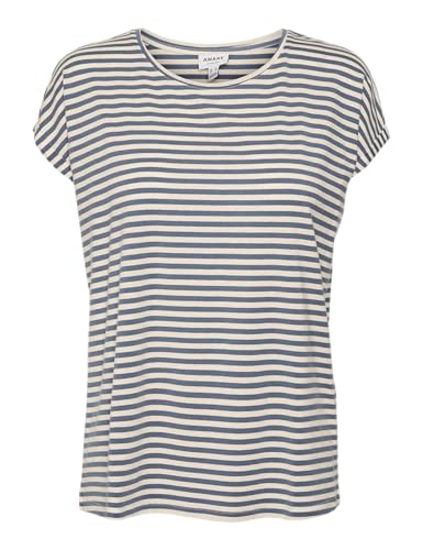 Vero Moda Damen Vmava Plain Top Stripe Ga JRS Noos Shirt, China Blue/Stripes:Pristine, M EU von VERO MODA