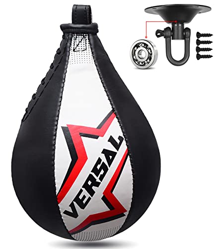 VSL Boxsack aus Leder mit Pro Kugellager, Drehgelenk, für MMA, Muay Thai, Training, Dodge Schlagball-Set mit hängendem Drehgelenk VSL Boxsack aus Leder mit Pro Kugellager, Drehgelenk, für MMA, Muay Thai, Training, Dodge Schlagball-Set mit hängendem Drehgelenk von VERSAL