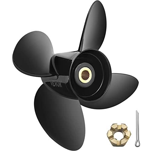 VEVOR Außenbordpropeller, Ersatz für OEM 3587522, 4-Blatt 14-1/4 Zoll x 19 Zoll Pitch Aluminium-Bootspropeller, kompatibel mit Volvo Penta SX-Antrieb Aller Modelle, mit 19 Zahnverzahnungen, Rechts von VEVOR