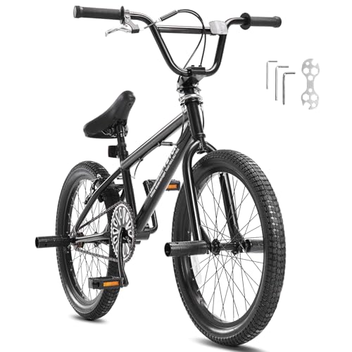 VEVOR BMX Fahrrad Freestyle BMX 50,8 cm Rad mit 4 Pegs Fahrräder für Anfänger & Fortgeschrittene, 120 kg belastbare BMX-Fahrräder Rahmen aus Hi-Ten-Stahl für Erwachsene Männer Frauen Schwarz von VEVOR