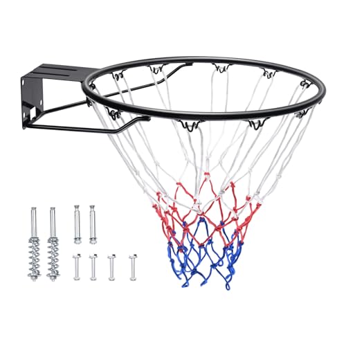 VEVOR Basketballkorb Hangring Basketballring 485 mm, Basketball Basketballring Netz 595 x 485 x 120 mm Qualität-und Sicherheitsgeprüft Indoor & Outdoor, Universal Stabiler Basketballkorb Orange von VEVOR