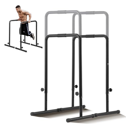 VEVOR Dip-Stangen Dip-Ständer-Station mit Einstellbarer Höhe, 200 kg Fitness-Workout-Dip-Stangen-Station, Stabilisator, Parallette-Liegestützständer, Parallelbarren Krafttraining im Heim-Fitnessstudio von VEVOR