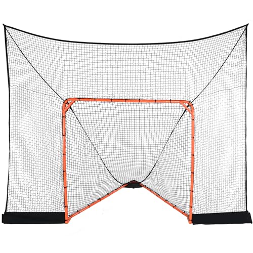 VEVOR Hockey- und Lacrosse-Tor-Rücklaufsperre mit erweiterter Abdeckung, 12' x 9' Lacrosse-Netz, komplettes Zubehör-Trainingsnetz, schnell und einfach aufzubauende Hinterhof-Lacrosse-Ausrüstung, perfe von VEVOR