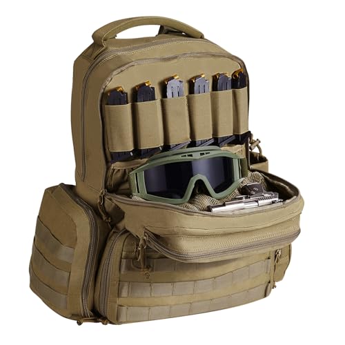 VEVOR Pistolentasche, Gewehrtasche, Pistolentaschen für 6 Pistolen, Pistolenrucksack mit 6 unabhängigen Pistolentaschen & 10 Magazinen, Pistolenrucksack für Outdoor-Jagd, Abschließbare Tasche, Braun VEVOR Pistolentasche, Gewehrtasche, Pistolentaschen für 6 Pistolen, Pistolenrucksack mit 6 unabhängigen Pistolentaschen & 10 Magazinen, Pistolenrucksack für Outdoor-Jagd, Abschließbare Tasche, Braun von VEVOR