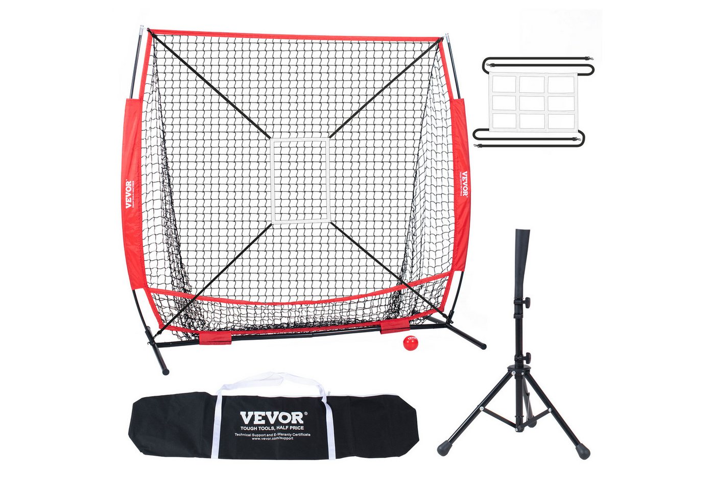 VEVOR Schutznetz 153,4x90x153 cm, Baseball & Softball Pitching Polyester Pitcher Netz von VEVOR