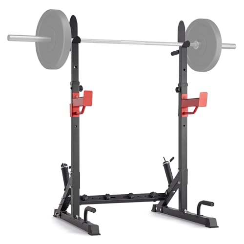 VEVOR Squat Stand Power Rack, multifunktionaler Langhantelständer mit Haken, Aufbewahrungsaufsatz für Hantelscheiben, verstellbare freie Bankdrückständer, maximale Belastung 600 Pfund, Stahl-Übungs-Sq von VEVOR