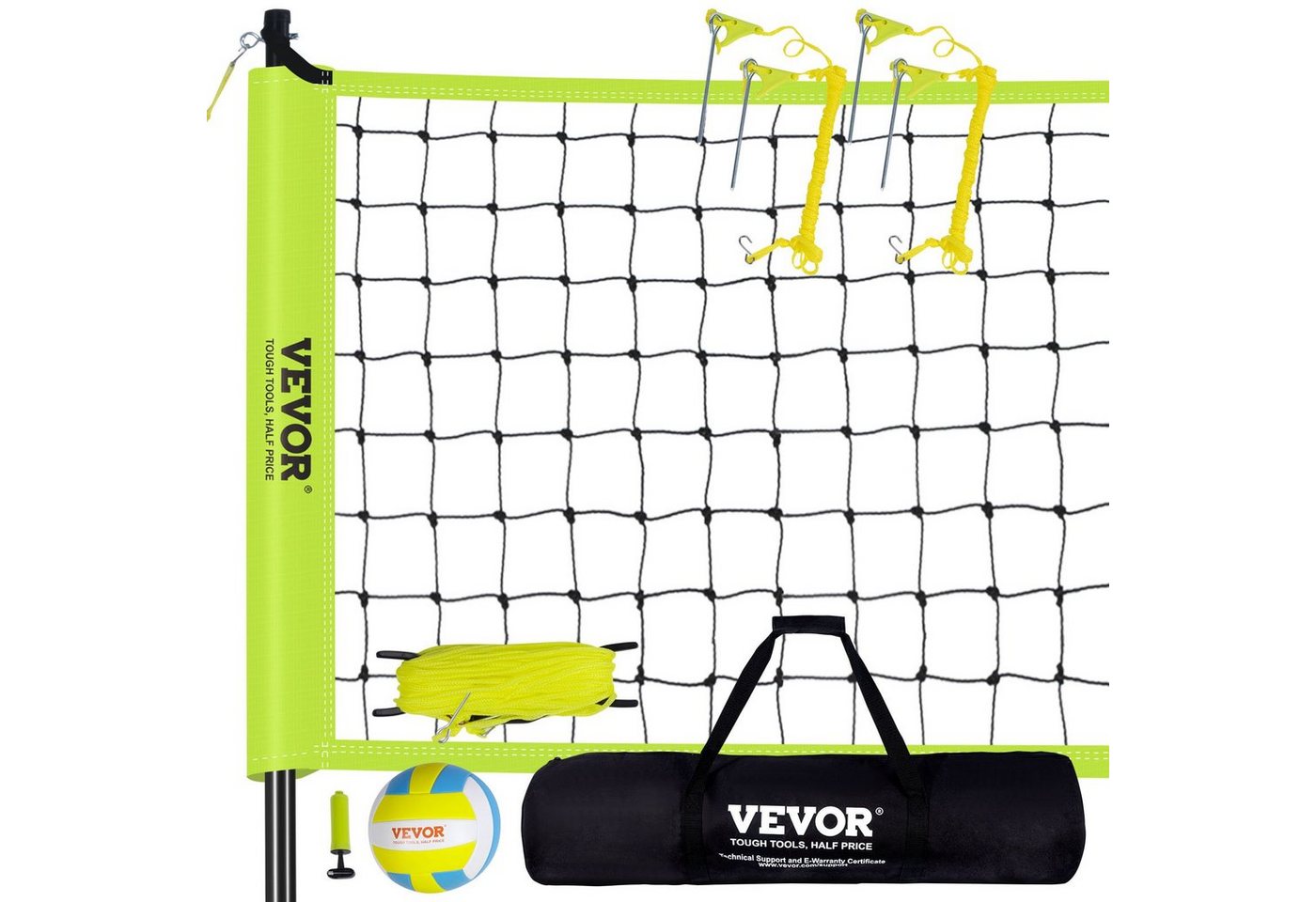 VEVOR Volleyballnetz Volleyballnetz Höhenverstellbar Volleyballnetz Set, Tragbarer von VEVOR