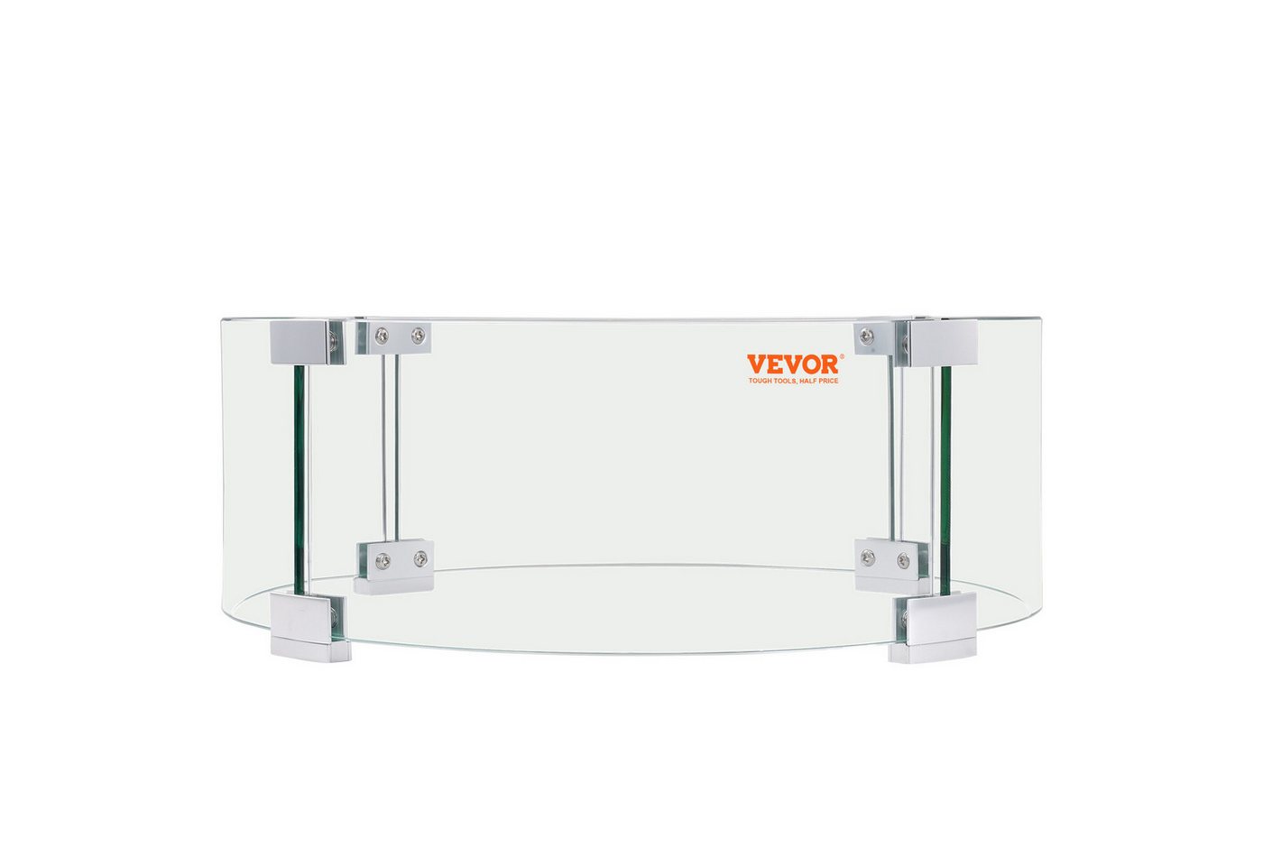 VEVOR Windschutz Windschutz für Feuerstelle 435 x 170 mm runder Glas-Flammenschutz von VEVOR