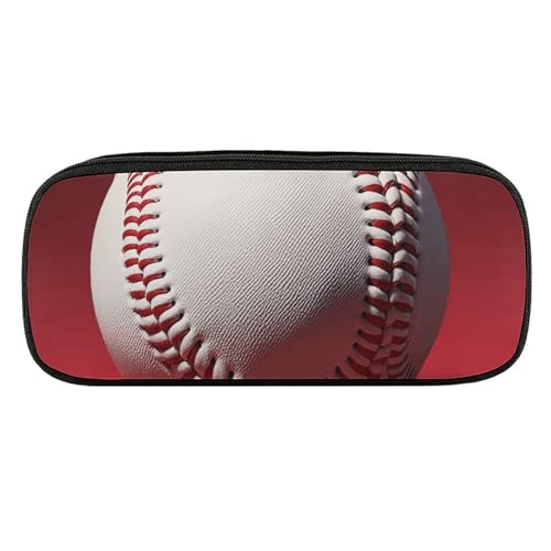 VFKLT Sport-Baseball-Federmäppchen, tragbares Federmäppchen, Stiftetasche, Make-up-Tasche, Aufbewahrungstasche, Stiftebox, Kosmetiktasche für Damen, Herren, Büro, Schwarz , Einheitsgröße, von VFKLT