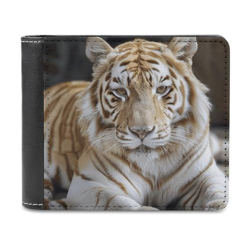 VFMNT A Cream Tiger Wallet Large Capacity Leather Wallet Phone Clutch Travel Purse for Men Women Gift, White, One Size, Wallet, weiß, Einheitsgröße, Geldbörse von VFMNT