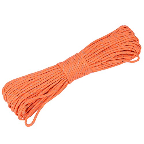 VGEBY Reflektierende Paracord 9 Strang 100ft Parachute Cord Leuchten im dunklen Zelt Seil für Camping Survival(Orange) von VGEBY