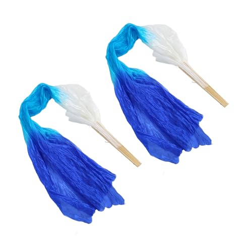VGEBY 2 Stücke 1,5 M Künstliche Seide Bauchtanz Bambus Fan Tricolor Square Dance Fan Tanz Requisiten Weiß Cyan Blau VGEBY 2 Stücke 1,5 M Künstliche Seide Bauchtanz Bambus Fan Tricolor Square Dance Fan Tanz Requisiten Weiß Cyan Blau von VGEBY