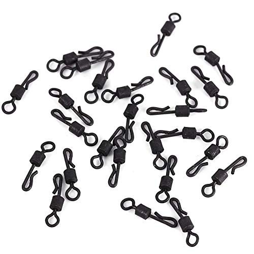 VGEBY 25pcs Fishing Swivel, Change Swivels Größe New Rolling Barrel Fishing Swivels Angelgerät Box von VGEBY